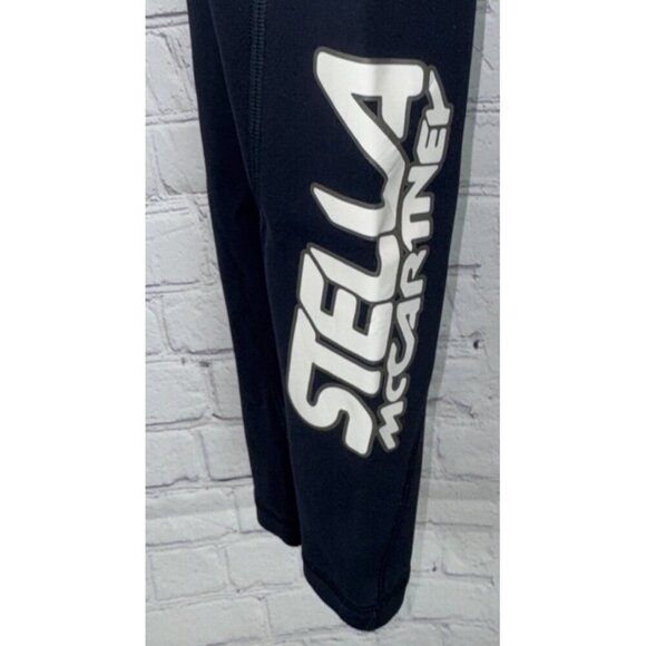 STELLA MCCARTNEY Navy Logo-print Scuba Tech Leggings Size 40/6-8 Small Pockets - Picture 11 of 12